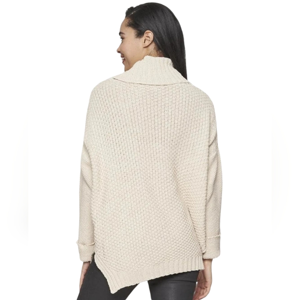 Parkhurst Emily Eco Cotton Turtleneck Cream Chunky Cable-Knit Sweater Womens XL - Picture 5 of 17